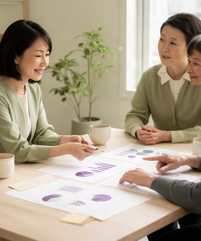 川口市の相談室で家族の資産計画を確認するファイナンシャルプランナー